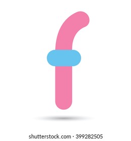 f font vector with blue and pink color isolate on White background