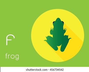 F frog English alphabet for beginning student learning vector