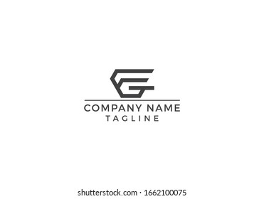 F G CG logo abstract letter initial based icon graphic design in vector editable file.