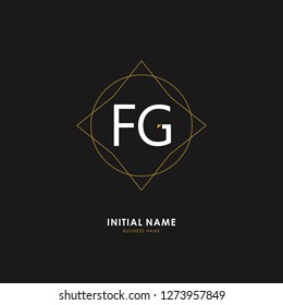 F G FG Initial logo letter with minimalist concept. Vector with scandinavian style logo.