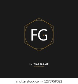 F G FG Initial logo letter with minimalist concept. Vector with scandinavian style logo.