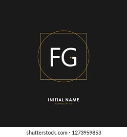 F G FG Initial logo letter with minimalist concept. Vector with scandinavian style logo.