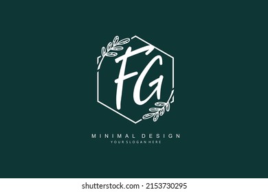 F G FG logo, Initial lettering handwriting or handwritten for identity. Logo with signature and hand drawn style.