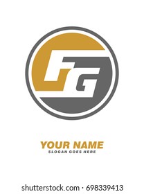 F G initial circle logo template vector