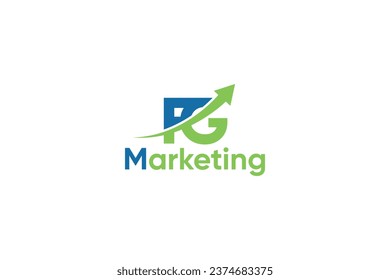 F G Letter And Arrow Digital Marketing Logo Vector Template