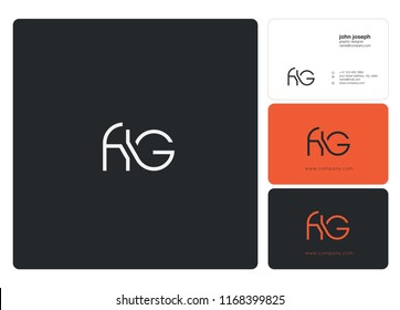 F I G Letters Joint logo icon and business card vector template.
