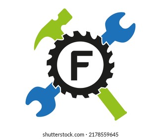 F-Fango-Logo, Vektorgrafik mit vollständiger Farbvorlage Symbol