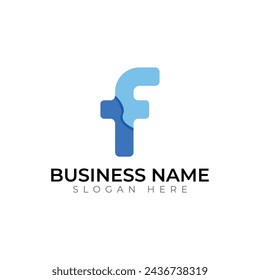 f gradient typography colorful absteact 3d letter logo design