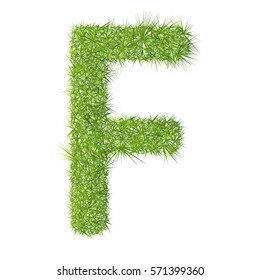 F grass letter on a white background