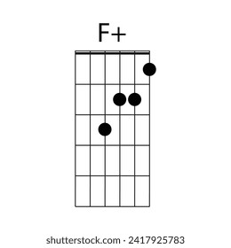 Icono de guitarra F+ diseño de ilustración vectorial