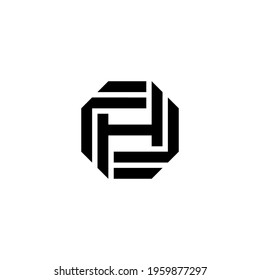 f h fh hf initial logo design vector template