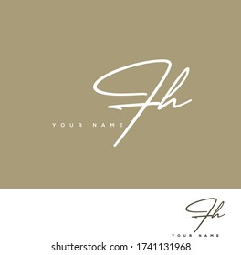  F H FH Initial Letter Handwriting und Signaturlogo.	
