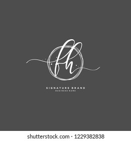 F H FH Initial logo template vector