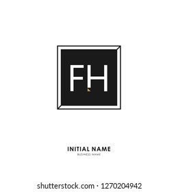 F H FH Initial logo letter with minimalist concept. Vector with scandinavian style logo.