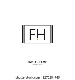 F H FH Initial logo letter with minimalist concept. Vector with scandinavian style logo.