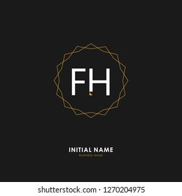 F H FH Initial logo letter with minimalist concept. Vector with scandinavian style logo.