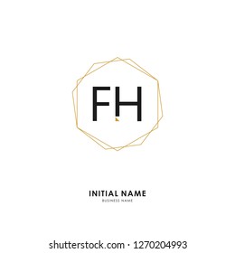 F H FH Initial logo letter with minimalist concept. Vector with scandinavian style logo.