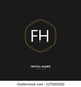F H FH Initial logo letter with minimalist concept. Vector with scandinavian style logo.