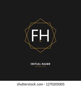 F H FH Initial logo letter with minimalist concept. Vector with scandinavian style logo.