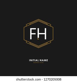 F H FH Initial logo letter with minimalist concept. Vector with scandinavian style logo.