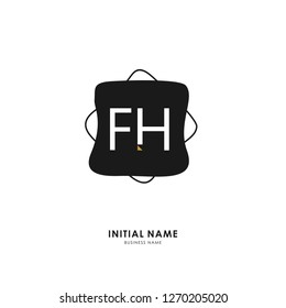 F H FH Initial logo letter with minimalist concept. Vector with scandinavian style logo.