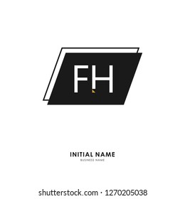 F H FH Initial logo letter with minimalist concept. Vector with scandinavian style logo.