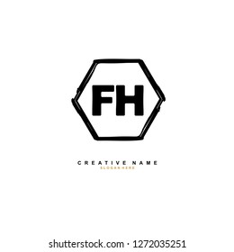 F H FH Initial logo template vector. Letter logo concept
