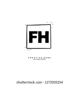 F H FH Initial logo template vector. Letter logo concept