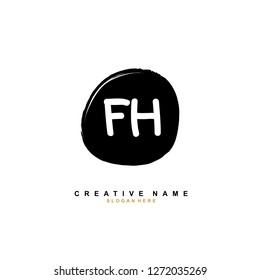 F H FH Initial logo template vector. Letter logo concept