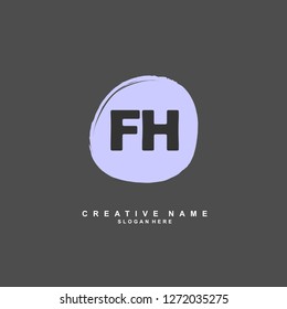 F H FH Initial logo template vector. Letter logo concept