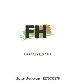 F H FH Initial logo template vector. Letter logo concept