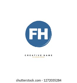 F H FH Initial logo template vector. Letter logo concept