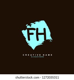 F H FH Initial logo template vector. Letter logo concept