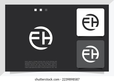 F H or HF abstract outstanding professional business awesome artistic branding company different colors illustration logo