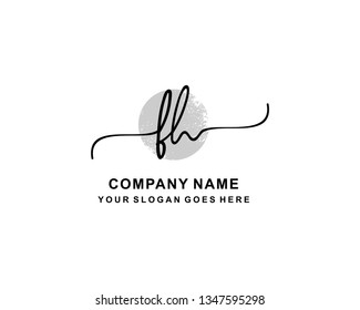 F H Initial Handwriting Logo Template