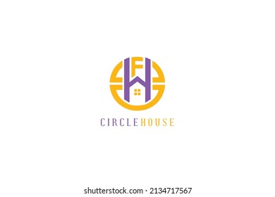 F H Initial letter logo element. home letter logo template. Property and Construction Logo design for business corporate sign.