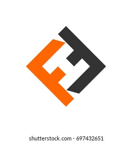 F H Letter Square Logo Template Illustration Design. Vector EPS 10.