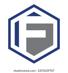 F hexagon logo icon template 1