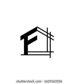 F home logo icon vector
