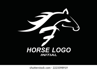 F Horse Letter logo template for your branding.