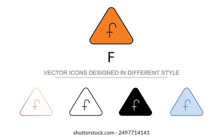 Diseño de icono F con fondo blanco Ilustración de stock