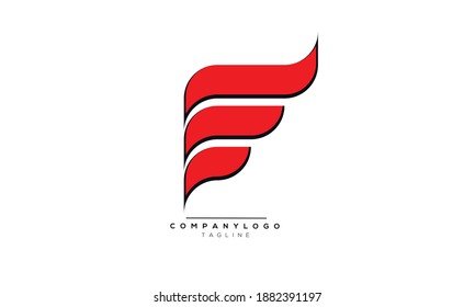 F icono de diseño de alfabeto de texto de letra monograma