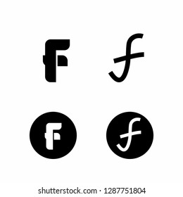F Icon Vector On White Background Stock Vector (Royalty Free ...