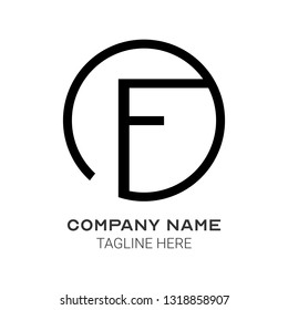 F Inital Letter Logo Design Stock Vector (Royalty Free) 1318858907 ...