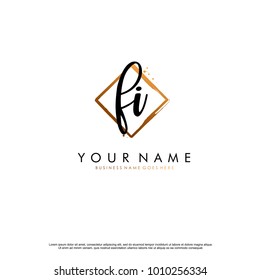 F I Initial abstract logo template vector