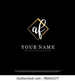 A F Initial abstract logo template vector