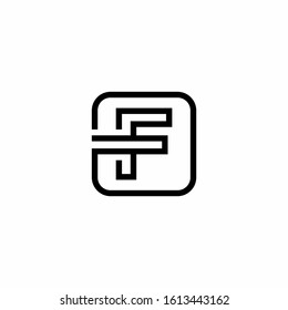 F initial box shape Logo designs template
