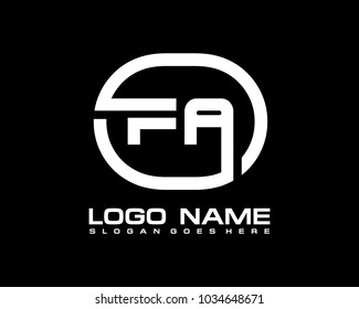 F A Initial circle logo template vector