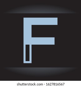 F Initial Clean Logo Icon. Light Bold Half Outline. Vector Graphic Design. EPS10