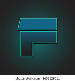 F Diseño gráfico moderno Futurista inicial cian ligero y moderno EPS10